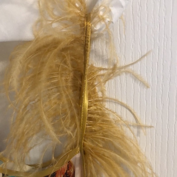 Tropical Tea-Length Flowy Dress with Feather Straps - Picture 5 of 5